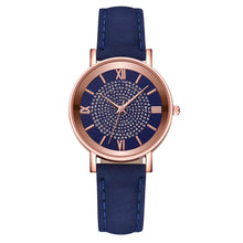将图片加载到图库查看器,Womens Watches Bracelet Set Starry Sky Ladies Watch Casual Leather Student Quartz Wristwatch Luxury Fashion Minimalist Leather Strap Dress Analogue Quartz Round Elegant Watch