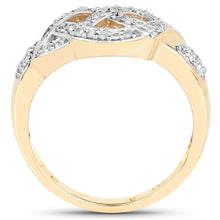 将图片加载到图库查看器,14K Yellow Gold Plated 0.21 Carat Genuine White Diamond .925 Sterling Silver Ring