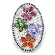 将图片加载到图库查看器,5.01 Carat Genuine Multi Stones .925 Sterling Silver Ring