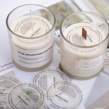 Load image into Gallery viewer, 10Pcs DIY Manual Fragrance Candle Jar Container Stickers Candle Making Candle Stickers Waterproof Wax Melting Candle Safety Stickers Label Cup Sticker Translucent Candle Round Dust Proof Paper Stickers