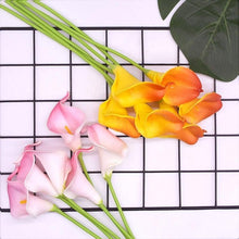 Load image into Gallery viewer, 10Pcs High Quality Real Touch Calla Lily Artificial Flowers Bouquet For Wedding Bridal Home Kitchen Table Flower Decoration Home Decor