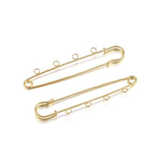 Load image into Gallery viewer, 10pcs/lot Safety Pins Brooch Blank Base Brooch Pins 50/80/90mm Pins 3/5 Rings Jewelry Pin for Jewelry Making Women's Brooch Pins Pullover Scarf Clips Stainless Steel Heavy Duty Safety Pin