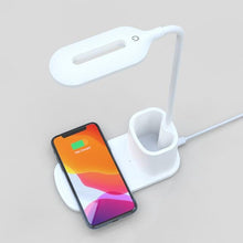 Load image into Gallery viewer, 10W QI Quick Wireless Charging LED Desk Lamp Flexible Touch Dimmable Eye Protect Reading Table Light Bedroom Office Table Lamp Decorative Table Lamp Cute Study Lamps for Bedroom Décor