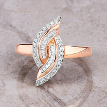Load image into Gallery viewer, 0.29 Carat Genuine White Diamond 14K Rose Gold Ring (E-F Color, SI1-SI2 Clarity)