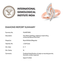 Load image into Gallery viewer, 0.29 Carat Genuine White Diamond 14K Rose Gold Ring (E-F Color, SI1-SI2 Clarity)