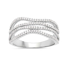 Load image into Gallery viewer, 0.46 Carat Genuine White Diamond 14K White Gold Ring (F-G Color, SI Clarity)