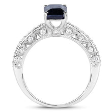 Load image into Gallery viewer, 1.55 Carat Genuine Blue Sapphire and White Diamond 14K White Gold Ring (I Color, SI Clarity)