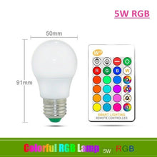 将图片加载到图库查看器,110V 220V E27 RGB LED Bulb Lights 5W 10W 15W RGB Lampada Changeable Colorful RGBW LED Lamp With IR Remote Control+Memory Mode RGB LED Light Bulbs, 10W LED Color Changing Light Bulb with Remote Control