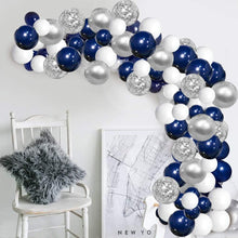 将图片加载到图库查看器,112/152 PCS White Silver Nave Blue Party Balloons Garland Kit Wedding Birthday Decoration Bridal Balloons For Weddings Aniversaly Parties and Boy Birthday In Modern Luxury Elegant Design