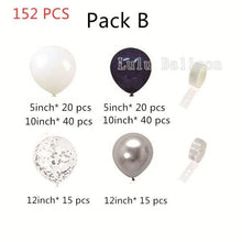 将图片加载到图库查看器,112/152 PCS White Silver Nave Blue Party Balloons Garland Kit Wedding Birthday Decoration Bridal Balloons For Weddings Aniversaly Parties and Boy Birthday In Modern Luxury Elegant Design