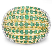 将图片加载到图库查看器,2.16 Carat Genuine Zambian Emerald and White Topaz .925 Sterling Silver Ring