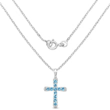 Load image into Gallery viewer, 3.85 Carat Genuine Blue Topaz .925 Sterling Silver Pendant