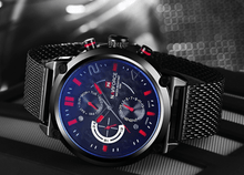 Load image into Gallery viewer, Men's Multifunction Analog Quartz Watches Waterproof Wrist Watch With Stainless Steel Mesh Band Excellent Design Perfect Gift
