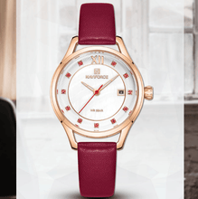 Load image into Gallery viewer, Women's Elegant Watch With Leather Belt And Metal Case Waterproof Wristwatch Excellent Design Perfect Gift