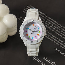 Load image into Gallery viewer, Kids Quartz Watches 50M Waterproof Analog Wristwatches Jelly Clock Students Watch Children PU Band Watch Childrens Analog Wrist Watch With Protective Design Simple Watch For Girls And Boys