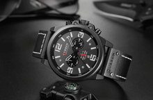 Load image into Gallery viewer, Retro Waterproof Watch With Chronometers Steel Case And Leather Belts Unique Design Excellent Look Perfect Gift For Your Man