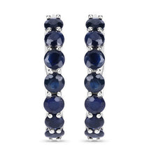 Load image into Gallery viewer, 2.66 Carat Genuine Blue Sapphire .925 Sterling Silver Earrings