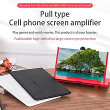 Load image into Gallery viewer, 12 inch 3D Mobile Phone Screen Magnifier HD Video Amplifier with Foldable Holder