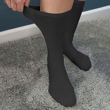 Load image into Gallery viewer, 12-Pairs: Cotton Non-Binding Diabetic and Circulatory Crew Socks