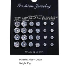 Load image into Gallery viewer, 12-Pairs: Fashion Stainless Steel Stud Earrings