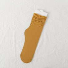 Load image into Gallery viewer, 1/2 Pairs Girls Thin Socks Pack Harajuku Cute Long Frilly Socks Casual Soft Nylon High Elastic Solid White Purple Solid Color Stylish Casual Socks For Men And Women