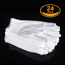 Load image into Gallery viewer, 12-Pairs: White Cotton Gloves
