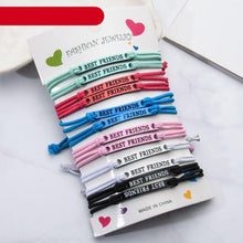 Load image into Gallery viewer, 12 pcs/set Charms Bracelet Couple Braided Adjustable Elastic Rope Chain Handmade Bracelets Adjustable Rope Matching Set Comfortable Bracelet Gift For Women Best Friend Matching Relationship Jewelry