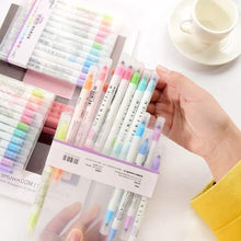 Load image into Gallery viewer, 12-Piece: Cute Double Head Fluorescent Pen Highlighters Set