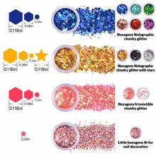 将图片加载到图库查看器,12-Piece: Holographic Chunky Glitters