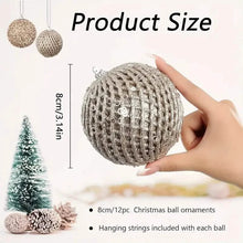 Load image into Gallery viewer, 12-Piece Set: Large Sparkling Glittering Sequins Foam Ball Ornaments