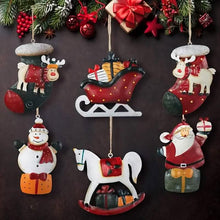 Load image into Gallery viewer, 12-Pieces: Christmas Tree Colorful Resin Elk Pendant Decoration