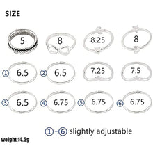 Load image into Gallery viewer, 12-Pieces Set: Silver Rings for Teen