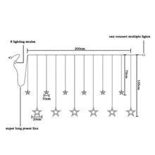 Load image into Gallery viewer, 12 Stars 138 LED Curtain String Lights