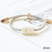 Load image into Gallery viewer, 12 Zodiac Bracelet Charm Jewelry Adjustable Braided Rope Couple Bracelets Handmade Navy String Bracelet With Metal Knot Men Women Braided Bracelets Gifts