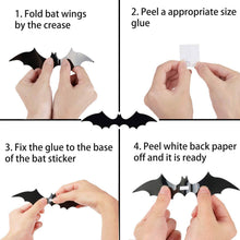Load image into Gallery viewer, 120-Piece: 3D Bat Halloween Decoration Stickers