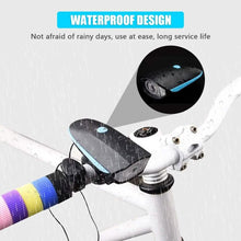 Load image into Gallery viewer, 1200mAh Rechargeable Bike Headlight with Horn