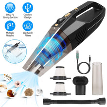 Load image into Gallery viewer, 120W 8000PA Handheld Cordless Car Vacuum Cleaner with Accessory kit