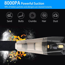 Load image into Gallery viewer, 120W 8000PA Handheld Cordless Car Vacuum Cleaner with Accessory kit