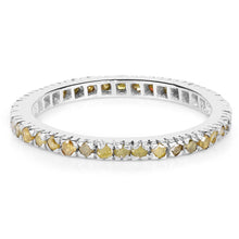 将图片加载到图库查看器,0.57 Carat Genuine Yellow Diamond .925 Sterling Silver Ring