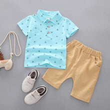 将图片加载到图库查看器,Modern Luxury Baby Boys T shirt And Shorts Anchor Printed Children's Clothing in Elegant Deisgn