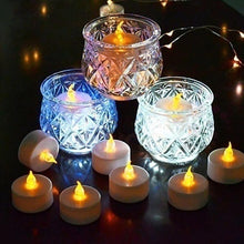 将图片加载到图库查看器,12/24/48pcs Flameless LED Tea light Tea Candles Wedding Light Romantic Candles Realistic Tea Lights Candles LED Tea light Candles Flickering Bright Tea lights Battery Operated Candles Flameless Candles Lights for Birthday Party Wedding Decorations