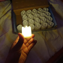 Load image into Gallery viewer, 12/24Pcs Creative LED Candle Flameless LED Tea Lights with Remote Battery Operated Flickering Tea lights Candles with Timer Tea Lights Realistic Fake Candles Battery Powered Flameless Tea Light Lamp For Home Wedding Party Decoration Supplies