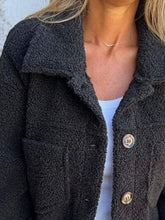Load image into Gallery viewer, Comfortable Modern Women Full Size Fuzzy Button-Up Jacket with Drop Shoulder and Pockets
