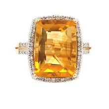 Load image into Gallery viewer, 4.42ct Citrine Diamond Ring 14KT Yellow Gold
