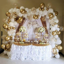 Load image into Gallery viewer, 125pcs White Gold Chrome Metallic Latex Balloons for Wedding Birthday Christmas Party Decor Bridal Showers Baby Showers Luxury Party Birthday Wedding Ballon Decoration