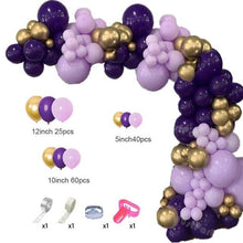 将图片加载到图库查看器,129Pcs Purple And Gold Balloons For Happy Birthday Foil Balloons Banner Circle Dots Garland Birthday Party Decorations Birtdhay Ballons Decoration