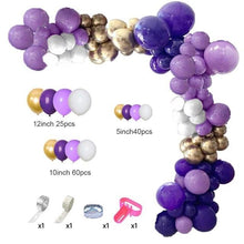 将图片加载到图库查看器,129Pcs Purple And Gold Balloons For Happy Birthday Foil Balloons Banner Circle Dots Garland Birthday Party Decorations Birtdhay Ballons Decoration