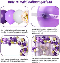 将图片加载到图库查看器,129Pcs Purple And Gold Balloons For Happy Birthday Foil Balloons Banner Circle Dots Garland Birthday Party Decorations Birtdhay Ballons Decoration