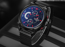 Load image into Gallery viewer, Men's Multifunction Analog Quartz Watches Waterproof Wrist Watch With Stainless Steel Mesh Band Excellent Design Perfect Gift