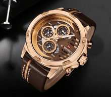 Load image into Gallery viewer, Men's Sports Waterproof Watch With Chronometers And Leather Belt Multifunction Wristwatch Unique Design Perfect Gift